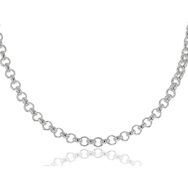 Collier en acier - couleur argent - maille jaseron - largeur 3mm - ...