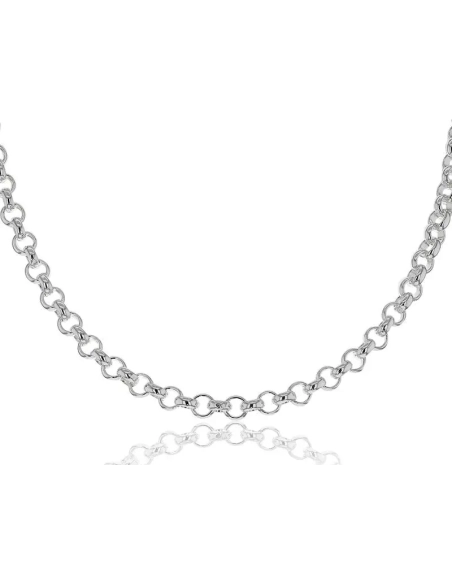 Collier en acier - couleur argent - maille jaseron - largeur 3mm - ...