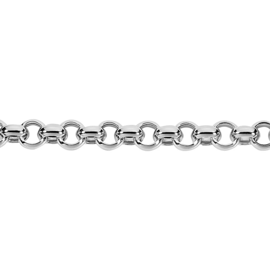 Collier en acier - couleur argent - maille jaseron - largeur 3mm - ...