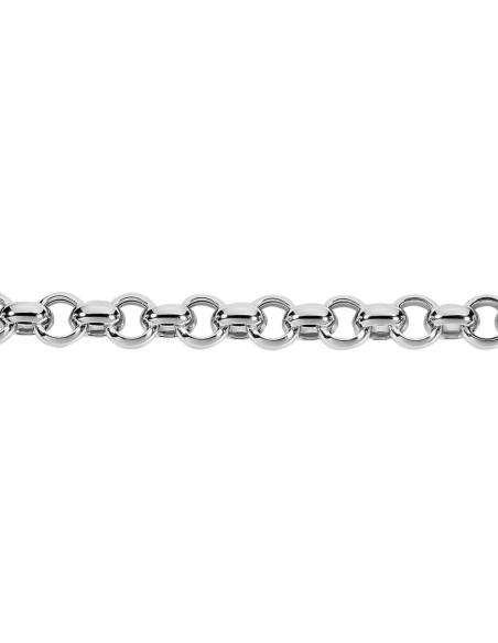 Collier en acier - couleur argent - maille jaseron - largeur 3mm - ...