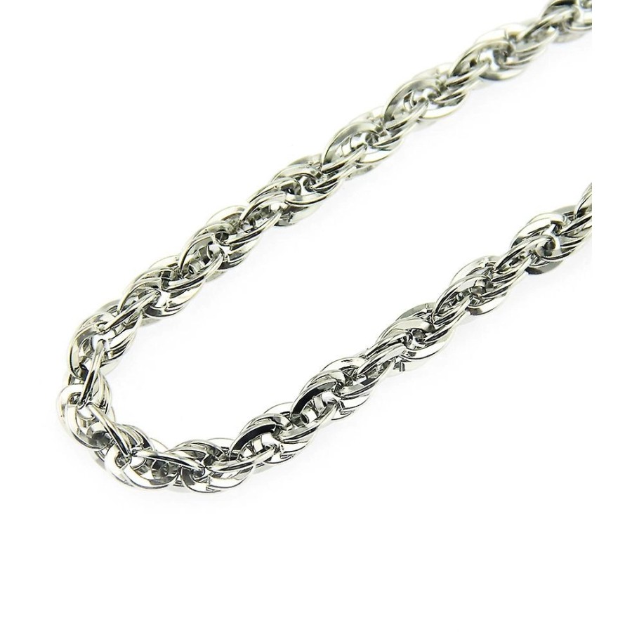 Collier en acier - couleur argent - maille palmier - largeur 2mm - ...