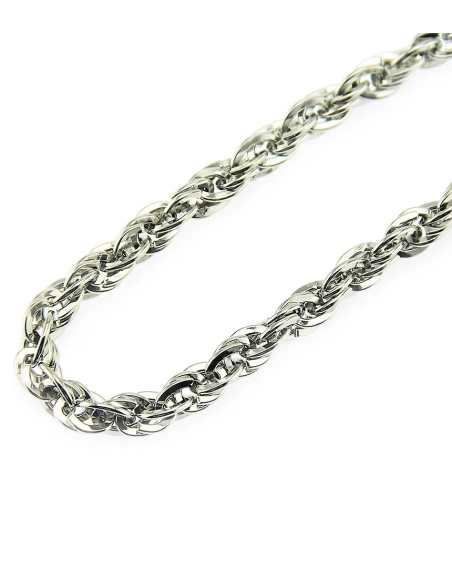 Collier en acier - couleur argent - maille palmier - largeur 2mm - ...