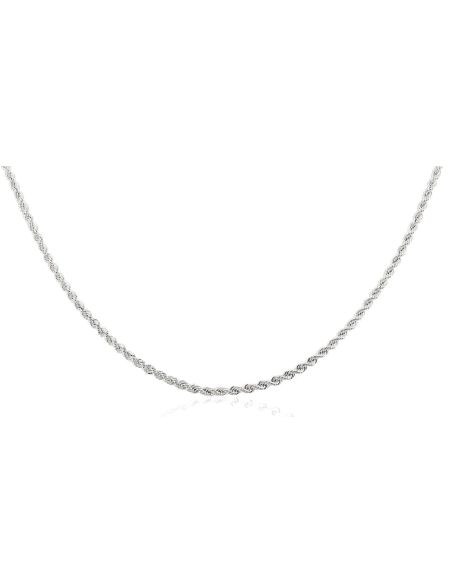 Collier en acier - couleur argent - maille corde - largeur 2,5mm - ...