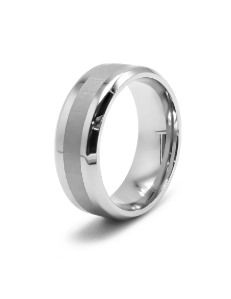 Bague en acier - finition diamantée - 8mm
