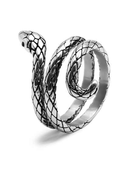 Bague en acier - serpent