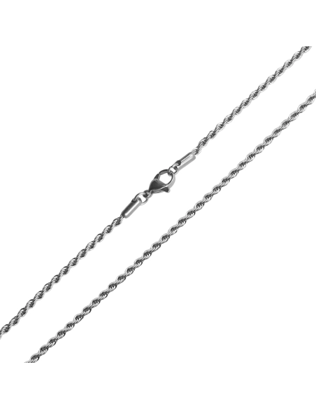 Chaine acier maille corde - longueur 55cm