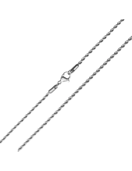 Chaine acier maille corde - longueur 60cm