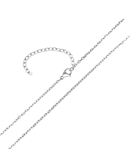 Chaine acier maille forçat - largeur 2.2mm - 40+10cm