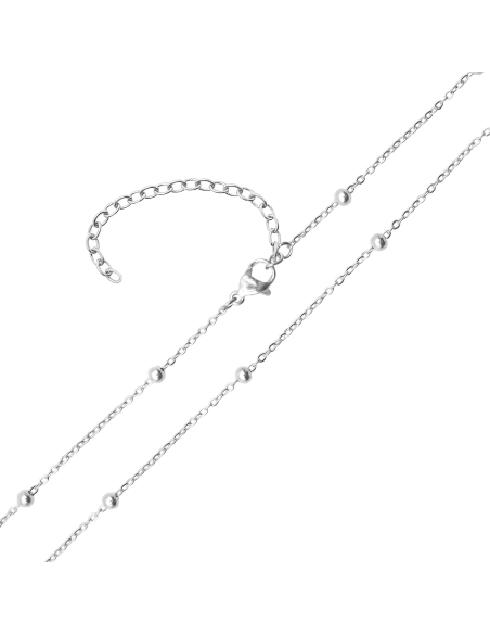 Chaine acier maille boule alternée - épaisseur 1mm - 40+10cm