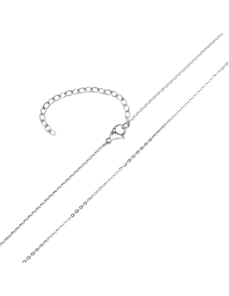 Chaine acier maille forçat - largeur 1mm - 40+10cm