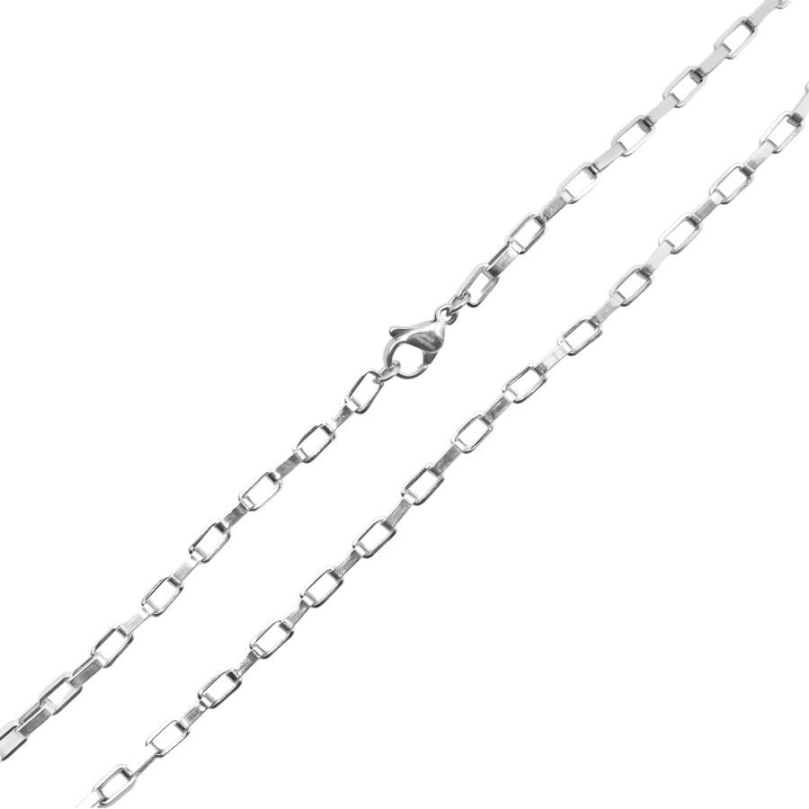Chaine acier maille rectangle - épaisseur 3.5mm - 55cm