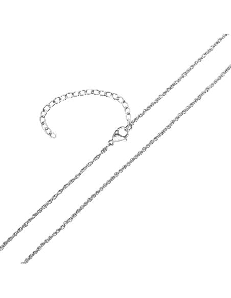 Chaine acier maille forçat double - épaisseur 1mm - 40+10cm
