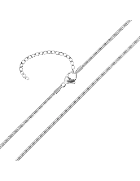 Chaine acier maille miroir - largeur 4mm - 40+10cm