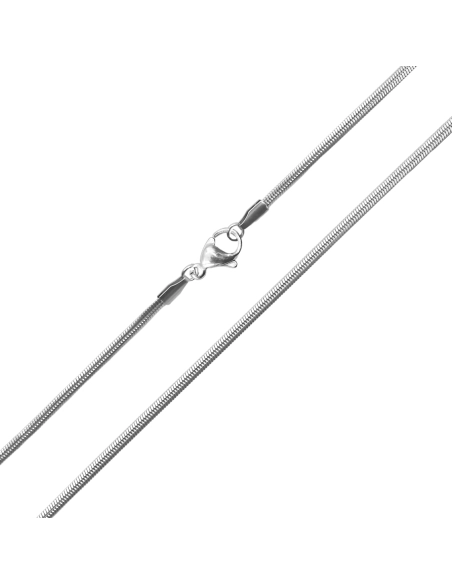 Chaine acier maille plate - largeur 3mm - 40+10cm