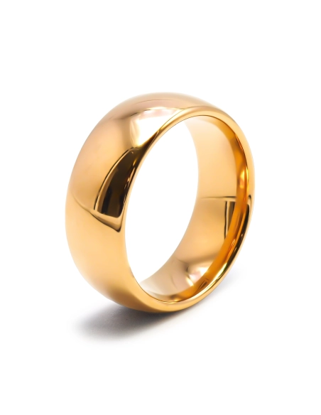 Alliance / Bague tungstène - PVD doré - intérieur confort - finitio...