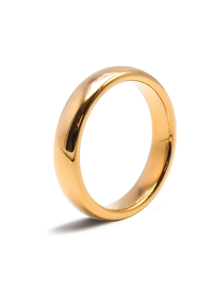 Alliance / Bague tungstène - PVD doré - intérieur confort - finitio...