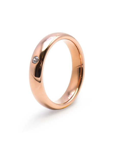 Alliance / Bague tungstène - PVD Rosé - intérieur confort - finitio...