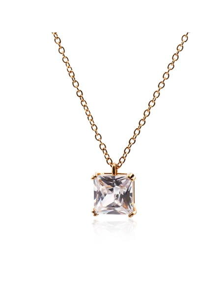 Collier en acier - doré - maille forçat - pendentif 16x47x7mm - 40+...