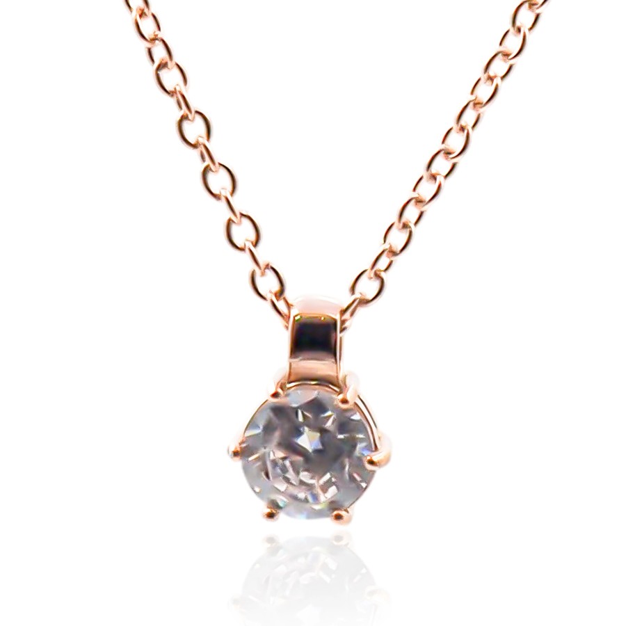 Collier en acier - rosé - maille forçat - pendentif 13x9x6mm - 38+7...