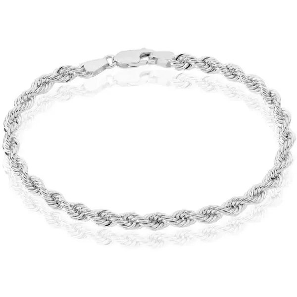 Bracelet en acier - couleur argent - largeur 5mm - maille corde - l...