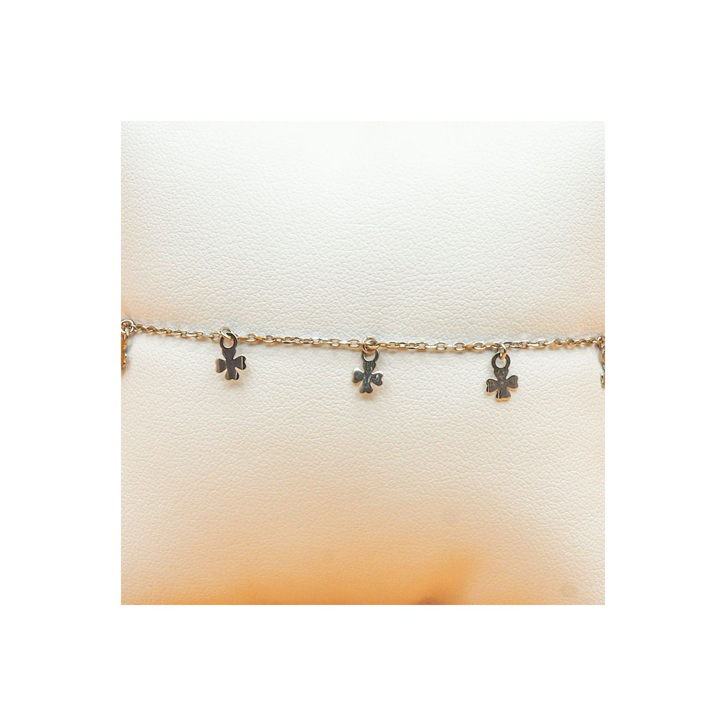 Bracelet Métal Argenté Trèfles 4 Feuilles Et écusson Nancy - Occasion Bon état
