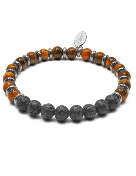 Bracelet lithothérapie "Motivé , Motivé" - Oeil de tigre - Pierre d...