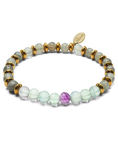 Bracelet lithothérapie "Bye Bye Fatigue" - Labradorite - Fluorite -...