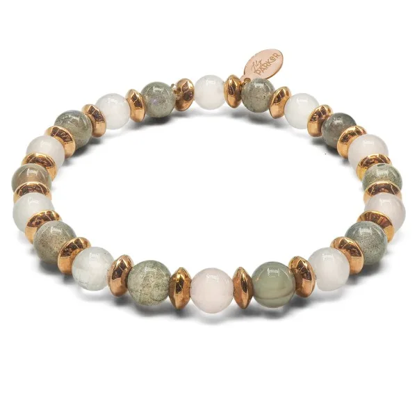 Bracelet lithothérapie "Libre comme l'Air" - Labradorite - Quartz R...