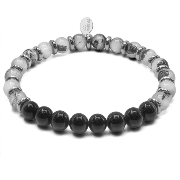 Bracelet lithothérapie "Bouclier Vital" - Quartz Rutile - Tourmalin...