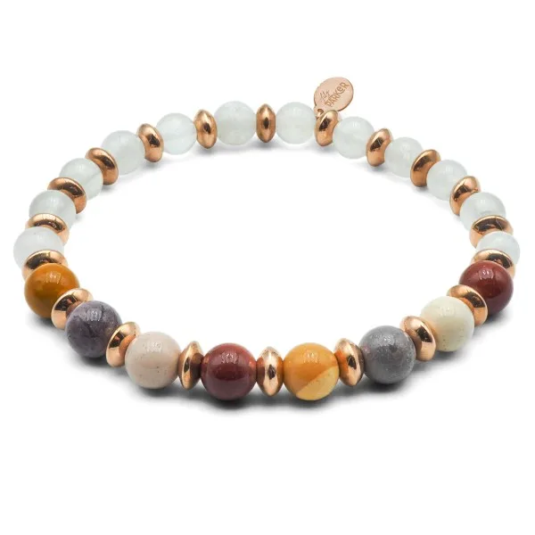 Bracelet lithothérapie "Super Girl" - Pierre de Lune - Mookaite - 1...