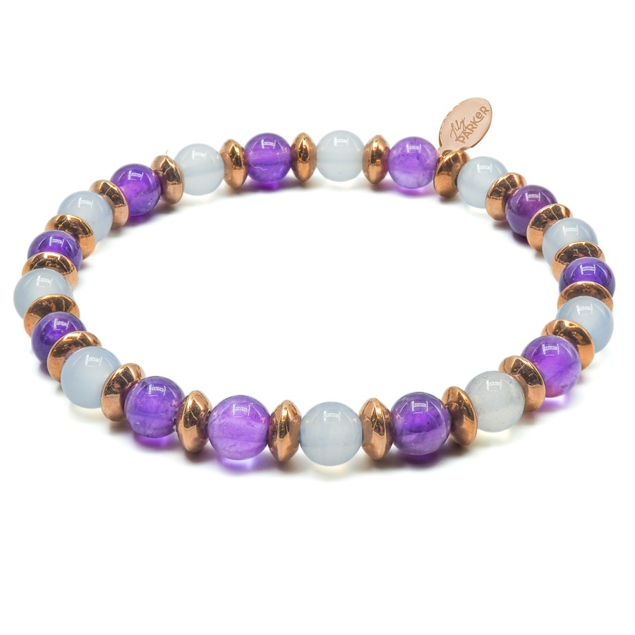 Bracelet lithothérapie "Équilibre Parfait" - Aigue Marine - Améthys...
