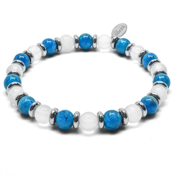 Bracelet lithothérapie "Stop Fringale" - Apatite - Pierre de lune -...