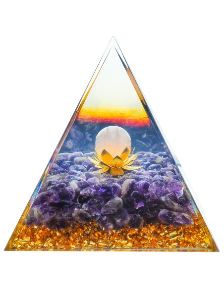 Pyramide Orgonite de protection en résine et pierre naturelle - amé...