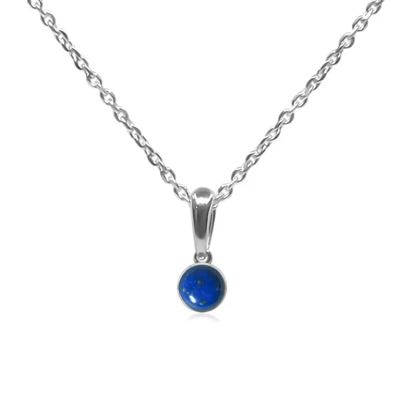 Pendentif argent rhodié - 1g -  Lapis Lazuli - cabochon - 6mm