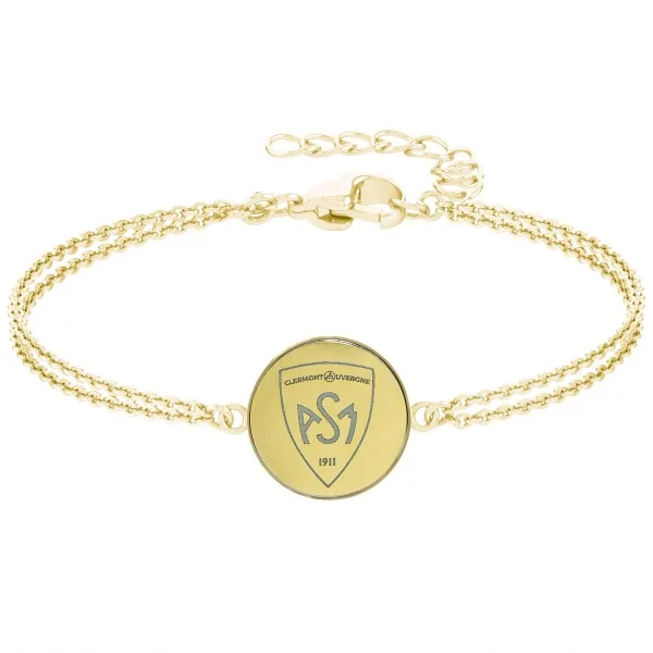 Bracelet ASM - acier doré - Logo blason ASM - doré brillant