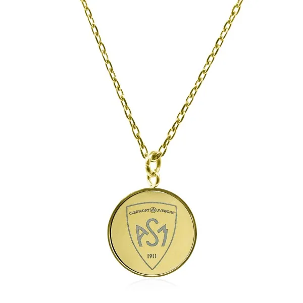 Collier ASM - acier doré - Blason ASM - doré brillant