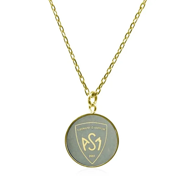 Collier ASM - acier doré - Blason ASM - doré mat