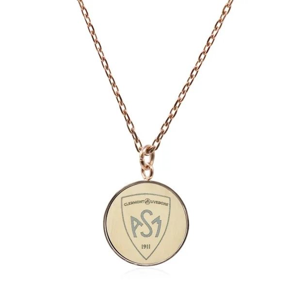 Collier ASM - acier rosé - Blason ASM - rosé brillant