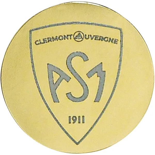 Pastille acier magnétique doré brillante logo blason ASM (sachet x2 pastilles)