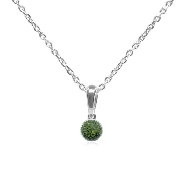 Pendentif argent rhodié - 1g -  serpentine - cabochon - 6mm