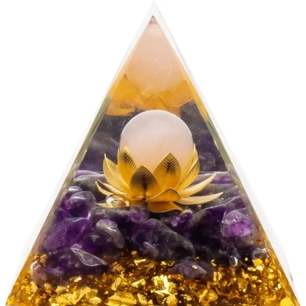 Pyramide Orgonite de protection en résine et pierre naturelle - amé...