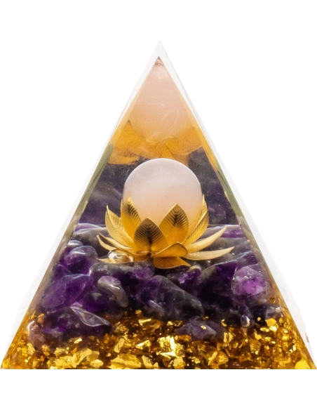 Pyramide Orgonite de protection en résine et pierre naturelle - amé...