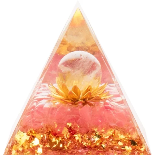 Pyramide Orgonite de protection en résine et pierre naturelle - cri...