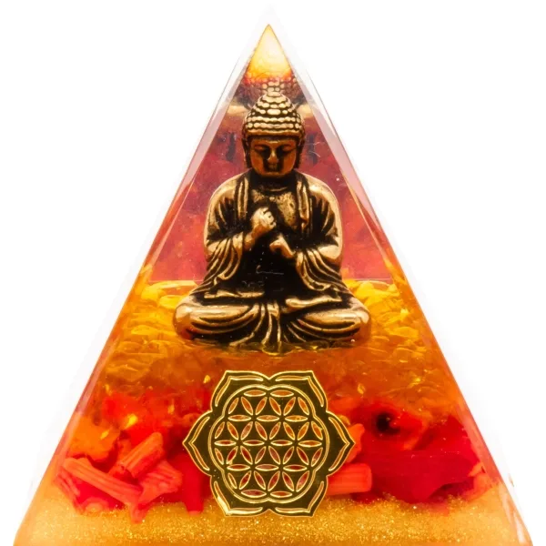 Pyramide Orgonite de protection en résine et pierre naturelle - qua...