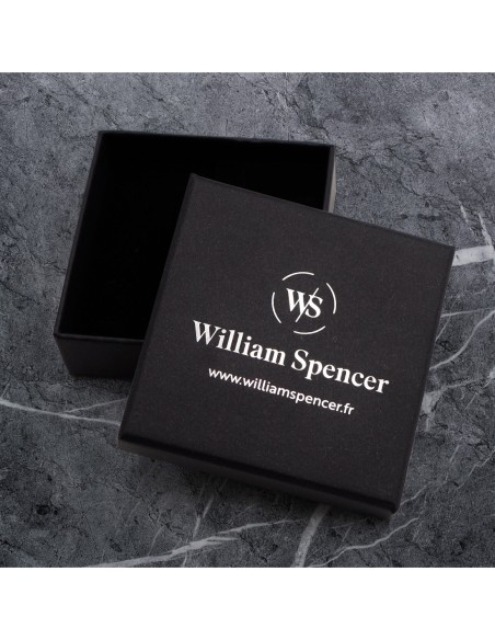 Collier en acier - imitation météorite noire incrustée - lapis lazu...