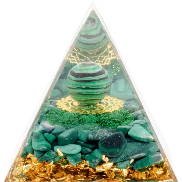Pyramide Orgonite de protection en résine et pierre naturelle - bou...