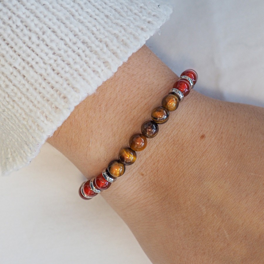 Bracelet lithothérapie "Force Intérieure" - Oeil de tigre - Cornali...