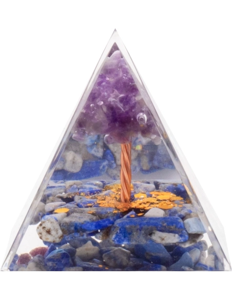 Pyramide Orgonite de protection en résine et pierre naturelle - sod...