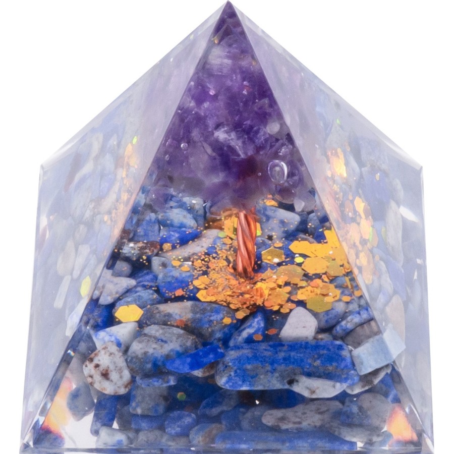 Pyramide Orgonite de protection en résine et pierre naturelle - sod...