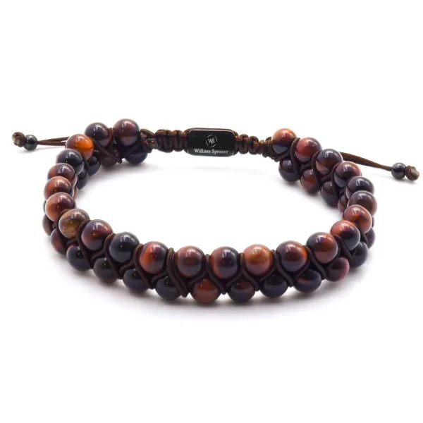 Bracelet acier - PVD noir - œil de taureau - double rangs - diamètr...